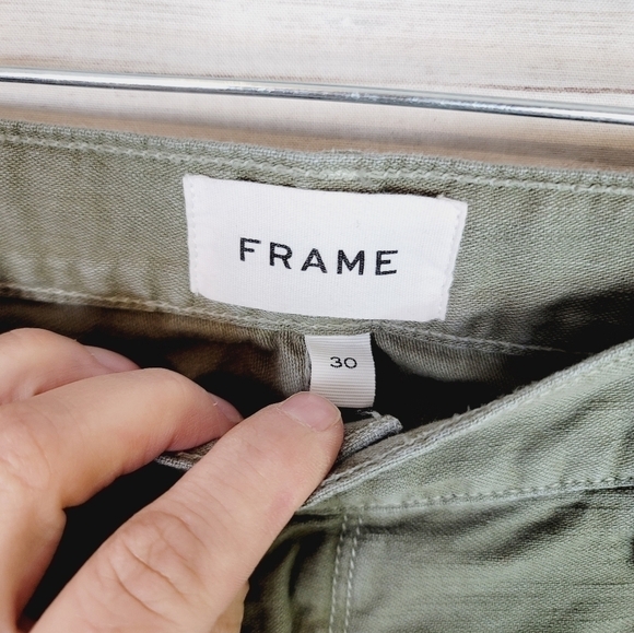 FRAME Le Garcon Slim Boyfriend Jeans in Washed Military, SZ 30 - Picture 6 of 14